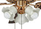 Appareils d'éclairage modernes plaqués de fan de plafond d'or de Rose avec du fer, acrylique fournisseur